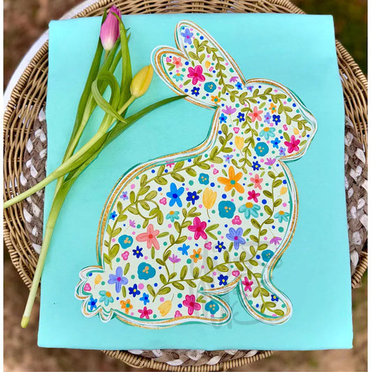 Floral Bunny Transfer